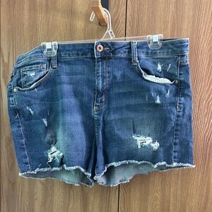 🎆 Arizona Jean Company Blue Distressed Denim Cutoffs